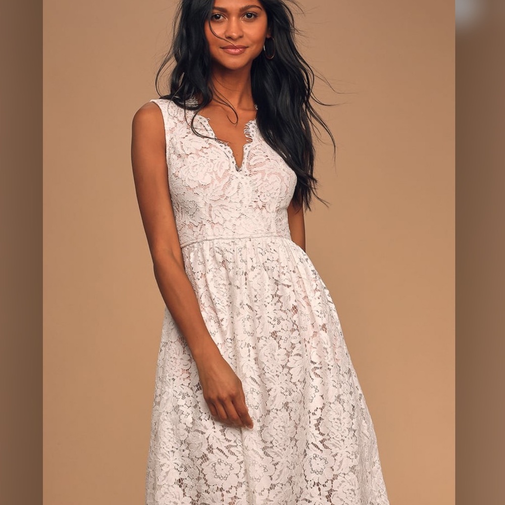 Elegant White Lace Dress